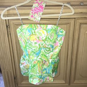 Lilly Pulitzer Peplum Tube Top Size 0